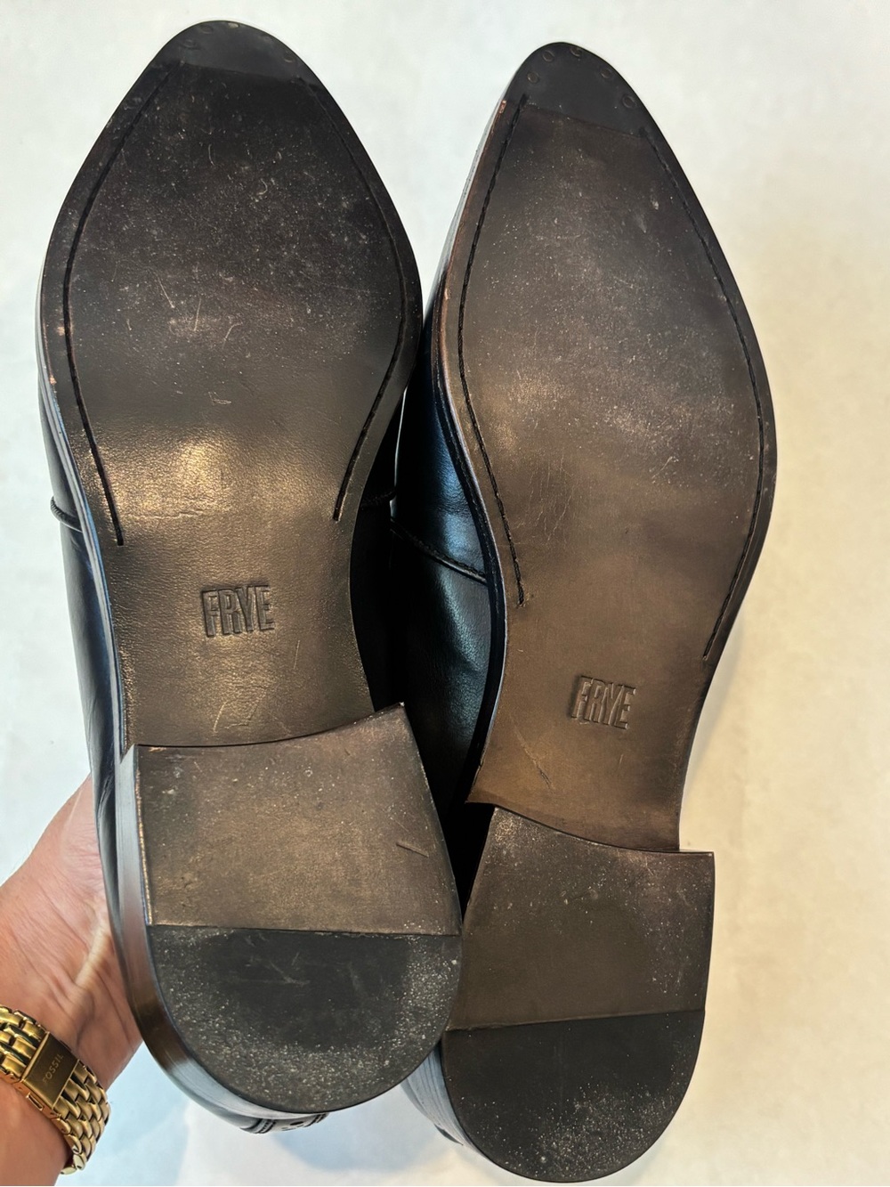 Frye Erica Venetian Black Leather Pointed Tassel Loafers- size 9 - Picture 7 of 8